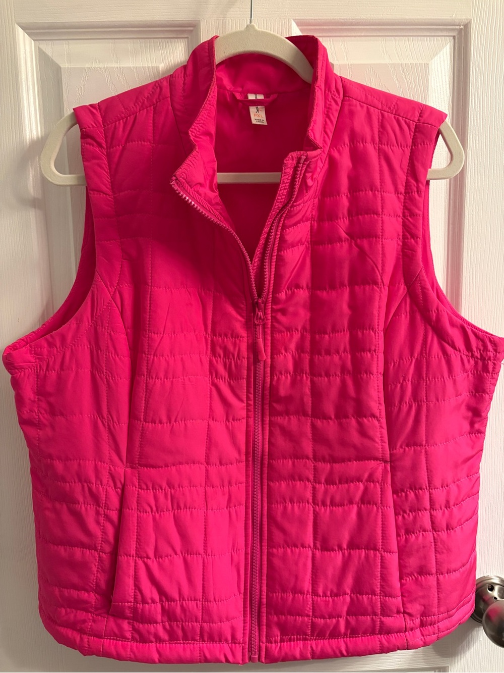exertek Bright Pink Quilted Zip-Front Vest #0345